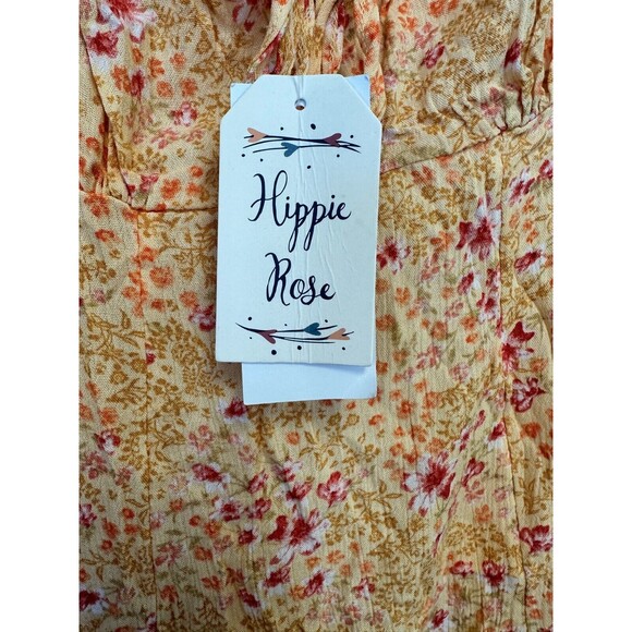 Hippie Rose Womens Juniors Floral Dress Yellow Ditsy Babydoll Adjustable Boho XL - Picture 8 of 9